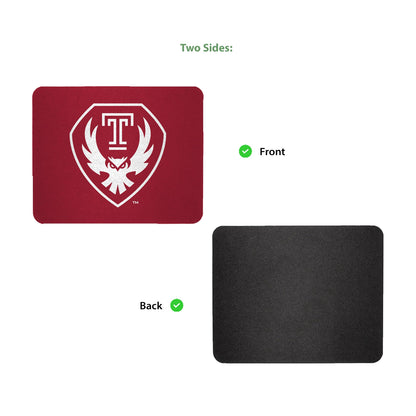 AGAS Temple Owls Logo Mouse Pad 8 x 7 inch – Single Sided Printed Neoprene with Non Slip Rubber Base – Officially Licensed NCAA Product – Temple University Mouse Pad with Heat Cut Edges