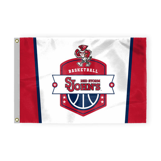 AGAS St. John’s University Flag 4 x 6 ft – Single Sided Printed Nylon SJU Red Storm Basketball Crest Design – Official NCAA Red Storm Flag – Outdoor Display with Canvas Header, Brass Grommets and Reinforced Stitched Edges