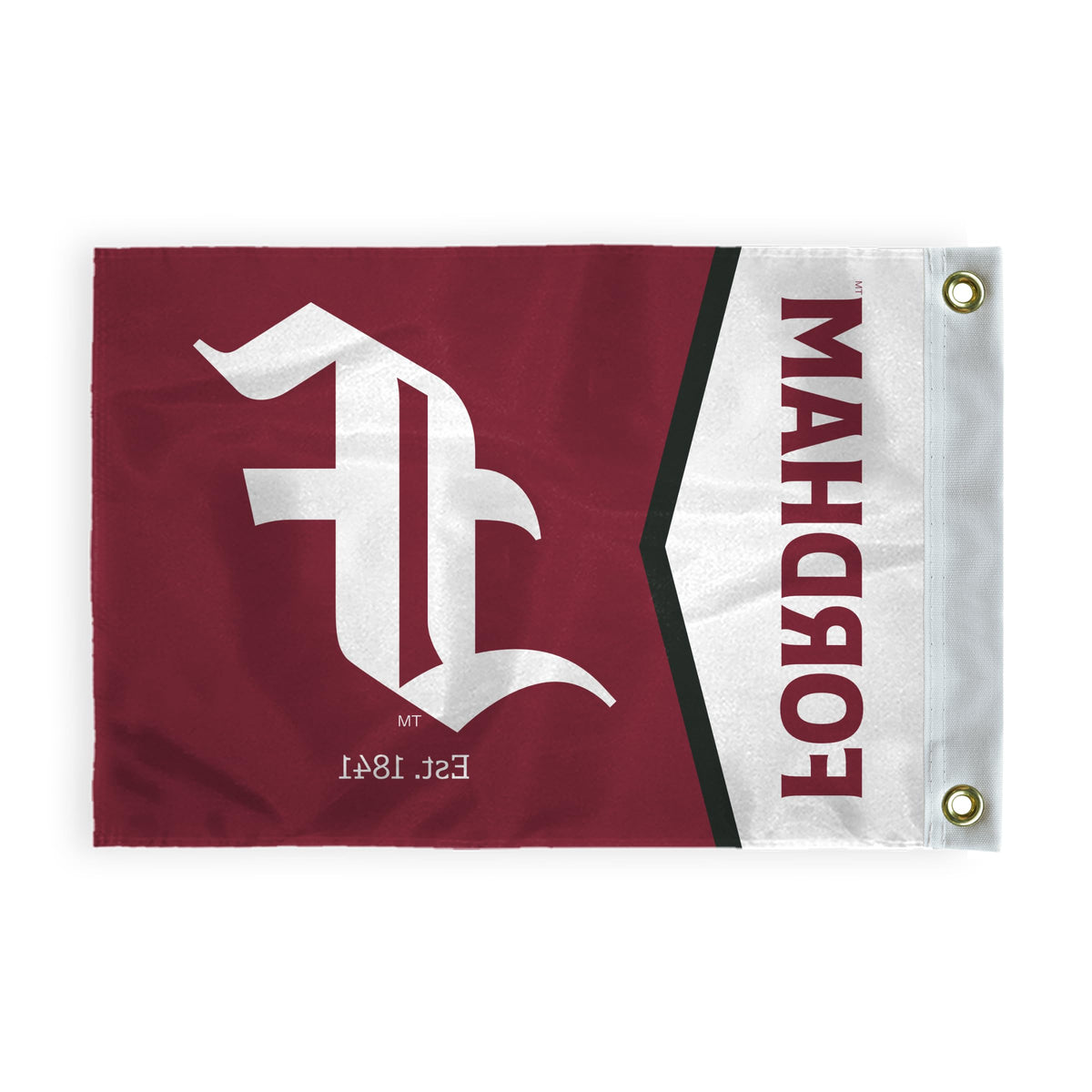 AGAS Fordham University Golf Flag 6 x 8 inch – Single Sided Printed Nylon Fordham Rams Flag with F Logo Design – Official NCAA Product – Fordham University Golf Course Flag with Canvas Header, Brass Grommets and Reinforced Stitched Edges for Outdoor 