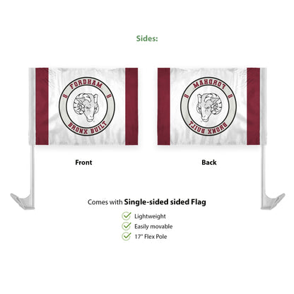AGAS Fordham University Economy Car Flag 12 x 16 inch – Single Sided Printed Polyester Fordham Rams Flag Bronx Built Design – Official NCAA Product – Fordham University Vehicle Flag with 17 inch Flex Pole and 1 inch Closed Top Sleeve