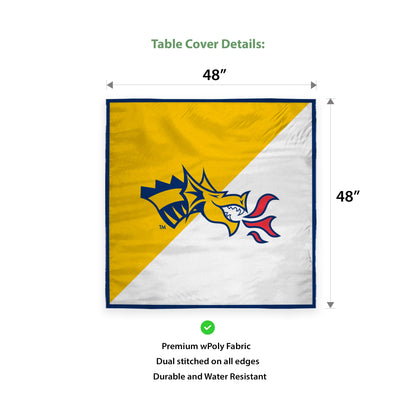 Drexel DU University Tablecover, 48in. Wide x 48in. Long, Polyester, Party Supplies, Dragons Tablecloth for Graduation, Football Tailgating, and Birthday Party Decorations