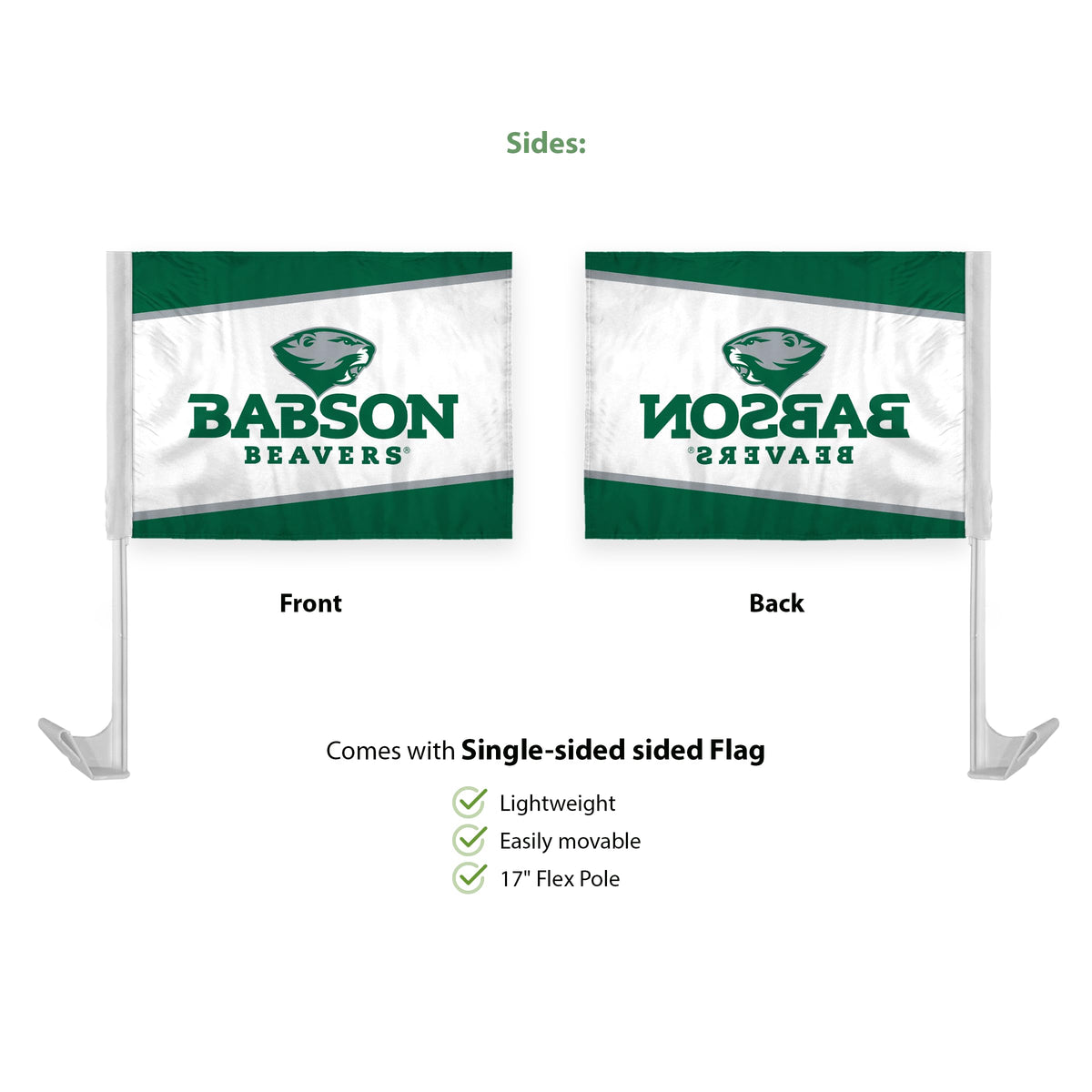 Babson College Economy Car Flag 12 x 16 inch