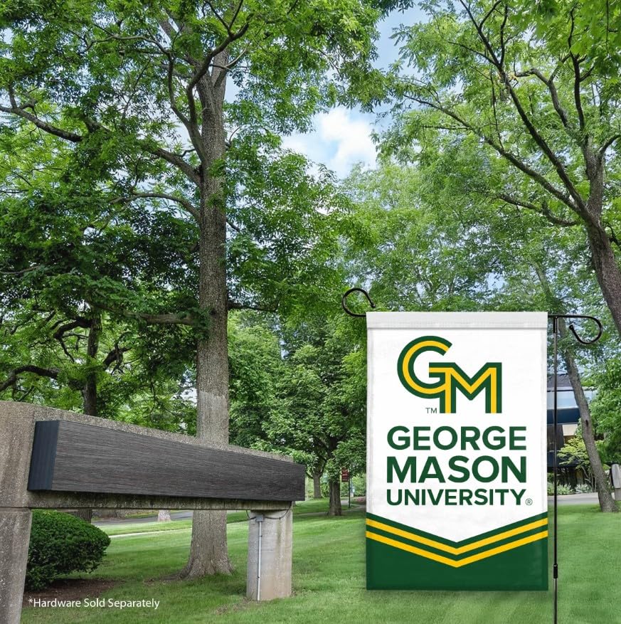 AGAS George Mason GMU University 12"x18" Garden Flags Printed Polyester with 12" Pole Sleeve -Officially Licensed Patriots Yard Flag without Garden Stand