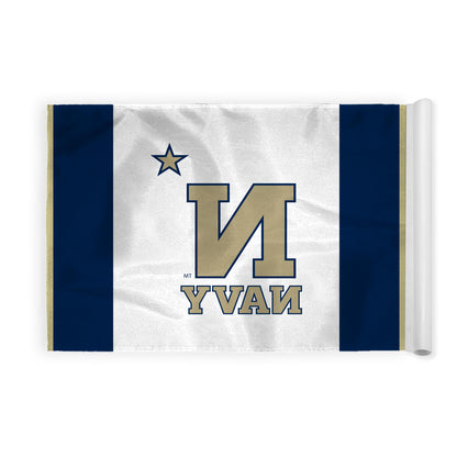 AGAS Navy Midshipmen Bill the Goat Golf Flags with Tube Insert 14x20 inch, Mini Putting Green Flags for Yard, 200D Nylon, Canvas Header Stitched Borders