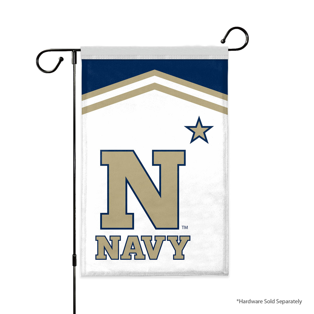 AGAS U.S. Naval Academy Garden Flags 12" x 18" Single-Reverse Printed Polyester with 12" Pole Sleeve -Officially Licensed Navy Academy Flag without Flagpole