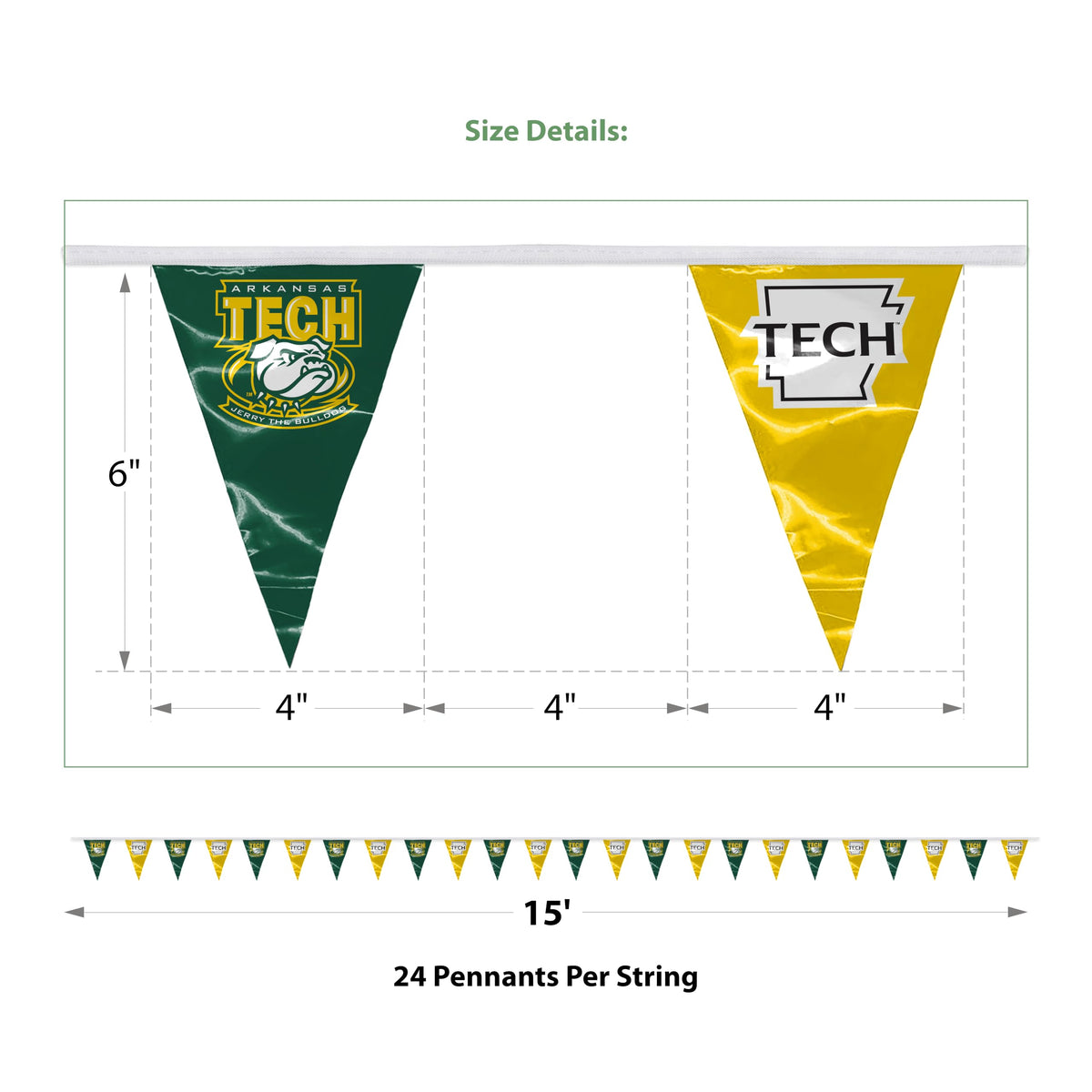 Arkansas Tech University Pennant String 4 x 6 inch