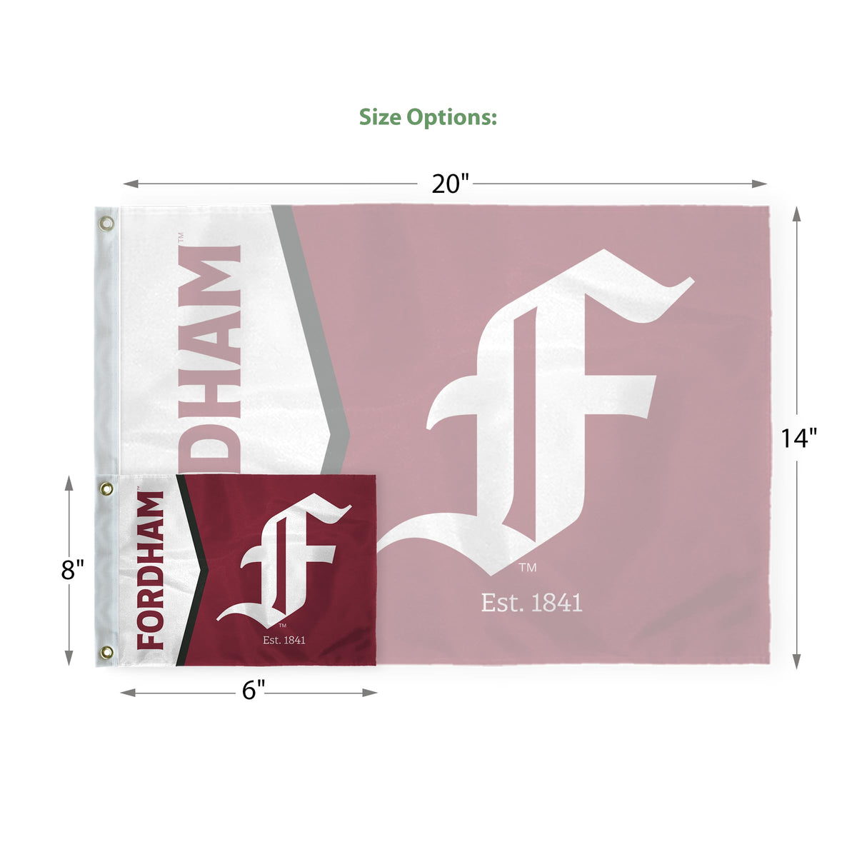 AGAS Fordham University Golf Flag 6 x 8 inch – Single Sided Printed Nylon Fordham Rams Flag with F Logo Design – Official NCAA Product – Fordham University Golf Course Flag with Canvas Header, Brass Grommets and Reinforced Stitched Edges for Outdoor 