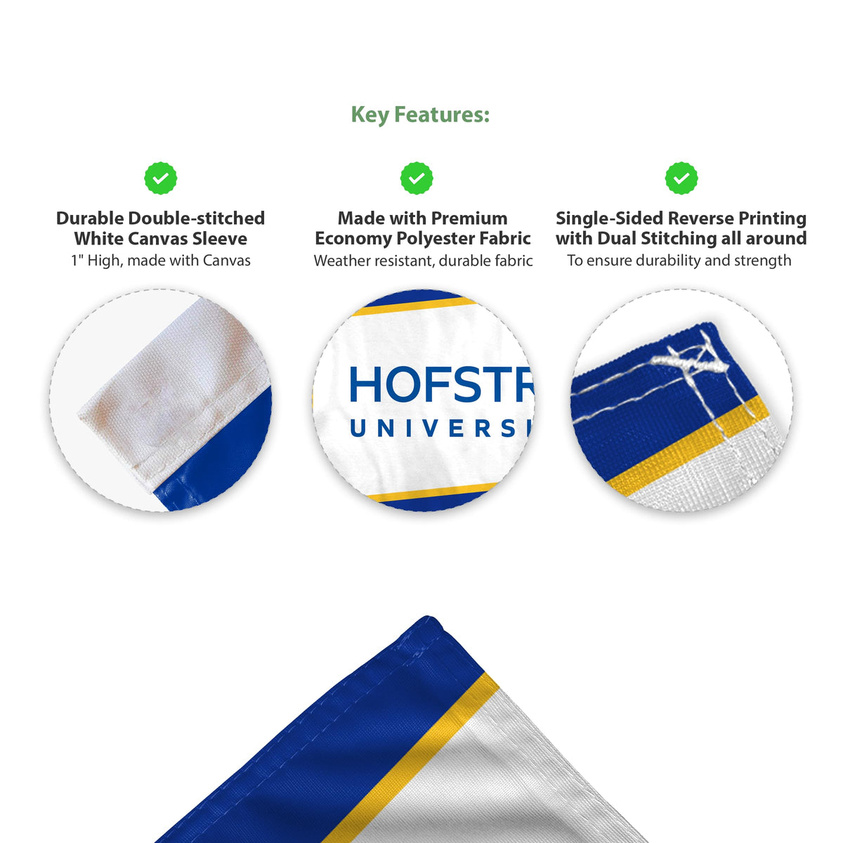 Hofstra University Economy Car Flag 12 x 16 inch