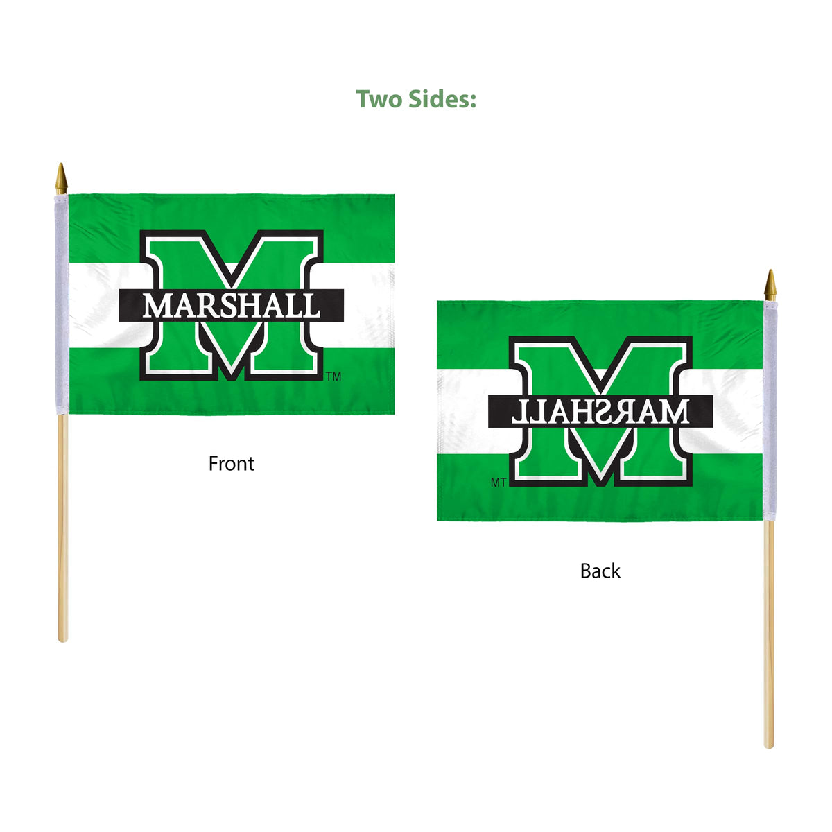 Marshall University Stick Flag 12 x 18 inch