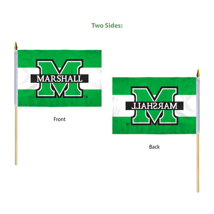 Marshall University Stick Flag 12 x 18 inch