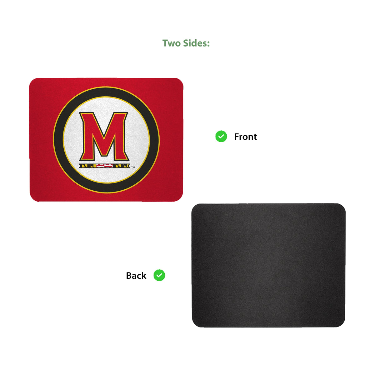 Maryland UMD University Mouse Pad - Terrapins College Gear, Gaming Accessories, Office Decor, Gift for Fans, Sports Merchandise Unisex, Soft Fabric Smooth Mousepad