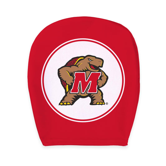 Maryland UMD Terps Car Head Rest Cover with Elastic Band for Cars, Terps Unisex Adult Stretchy Material Spandex Polyester Universal Size 9" x 10.5"