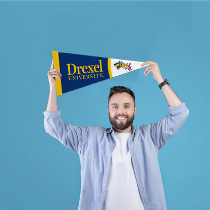 AGAS Drexel DU University Stiff Felt Pennant - 9"x24" Sleeve For Stick - Officially Licensed Small Dragons Home Décor Wall Pennant