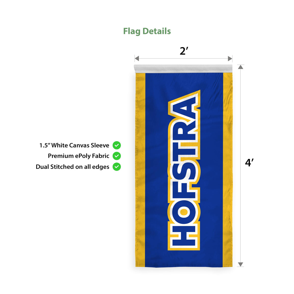 Hofstra University Vertical Banner 2 x 4 ft