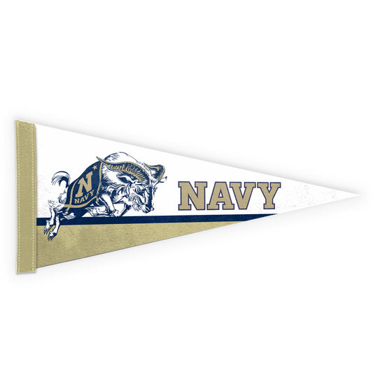 AGAS Bill the Goat Naval Academy Mascot Mini Pennant Flag Banner, 12X30 inch, Rigid Felt - For Dorm, Game Room, Man Cave, Bed Room