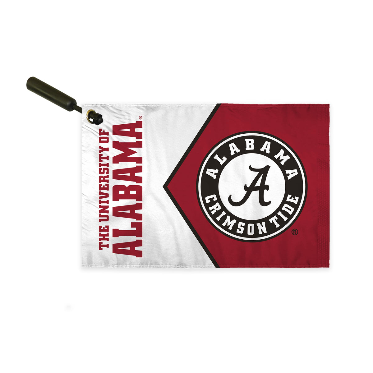 AGAS Alabama University Circle Logo Swirler Flag 12x18 Inch, Alabama Gifts, Single-Sided Polyester, Built-in Plastic Handle Bar