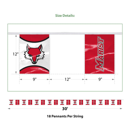 Marist University Rectangle Pennant String 9 x 12 inch