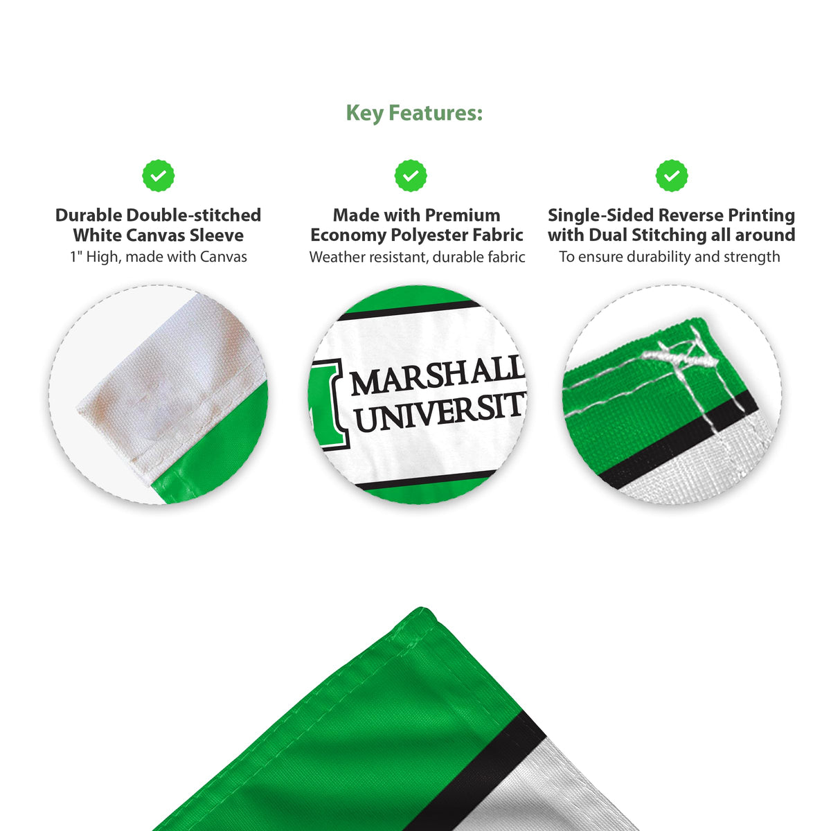 Marshall University Economy Car Flag 12 x 16 inch