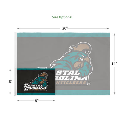 AGAS Coastal Carolina CCU College flag Golf with Tube Inserted 6x8 inch, Waterproof Heavy-Duty 200D Nylon, for Backyard Practice Putting Green, Golf Courses, Country Club