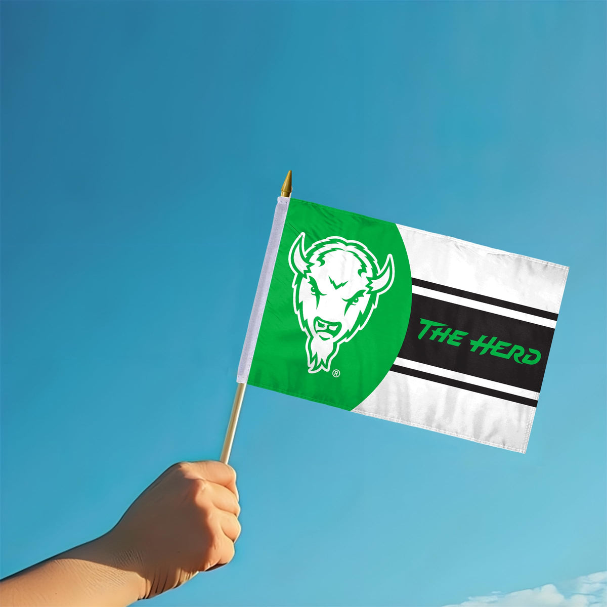Marshall University Stick Flag 12 x 18 inch