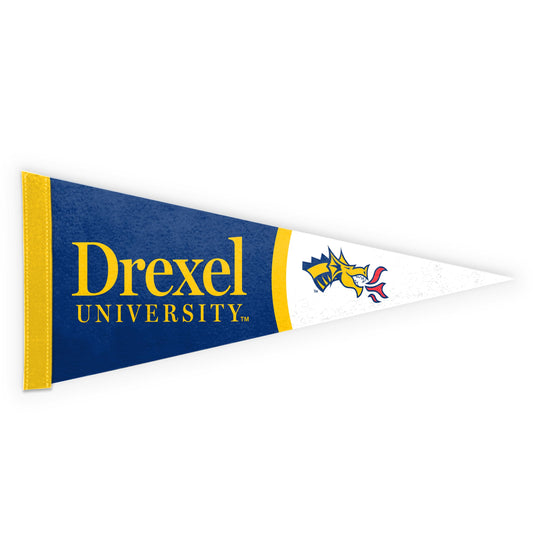 AGAS Drexel DU University Full Size Pennant Flag Banner, 12X30 inch, Rigid Felt - For Dorm, Game Room, Man Cave, Bed Room
