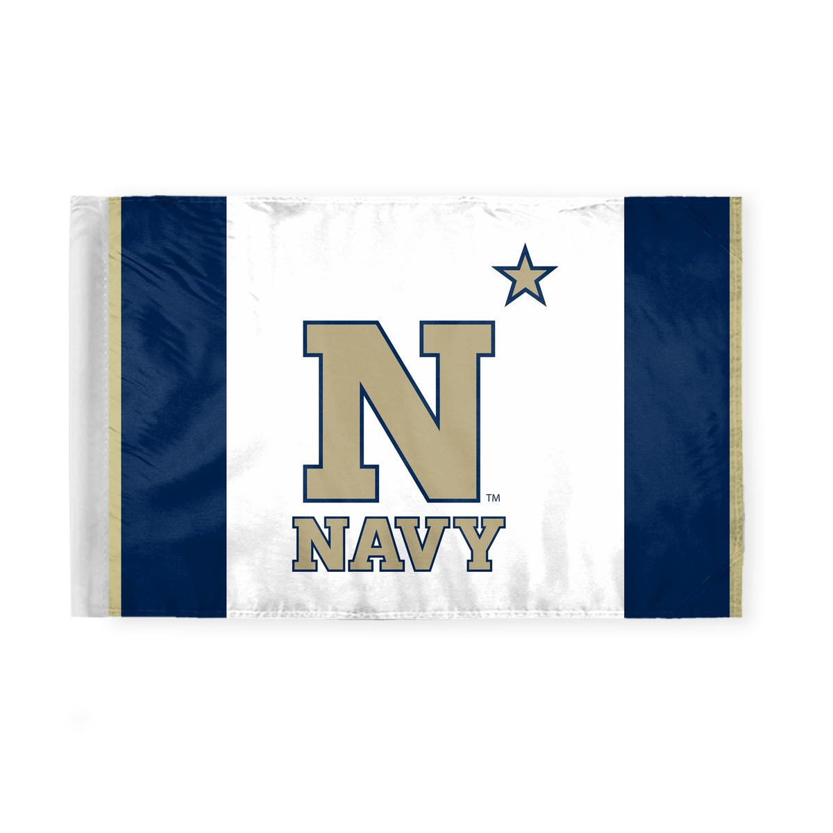 AGAS Navy Midshipmen Team Motorcycle Flag 6x9" Polyester – 3/8" Pole Sleeve – Official NCAA Licensed – Flag Only - USNA N Star Bike Flags