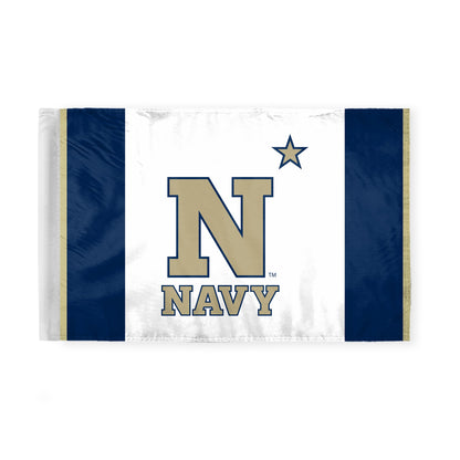 AGAS Navy Midshipmen Team Motorcycle Flag 6x9" Polyester – 3/8" Pole Sleeve – Official NCAA Licensed – Flag Only - USNA N Star Bike Flags