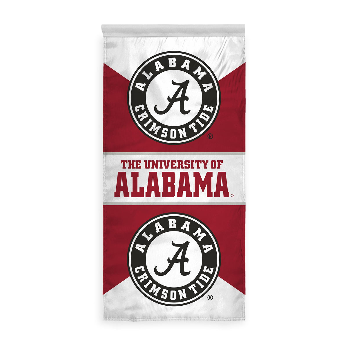 AGAS Large Alabama University Crimson Tide Circle Logo Single-Sided Vertical Banner with Pole Sleeve - 4x6 Ft Alabama NCAA Flag for Indoor/Outdoor