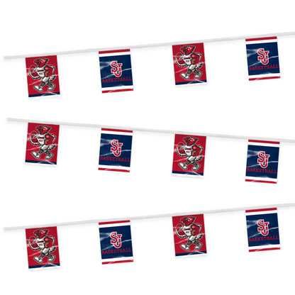 AGAS St. John’s University Rectangle Pennant String 9 x 12 inch – 30 ft Pennants SJU Red Storm Basketball Design – Official NCAA Red Storm Decor – Party Decoration with 18 Pieces