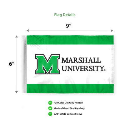 Marshall University Motorcycle Flag 6 x 9 inch