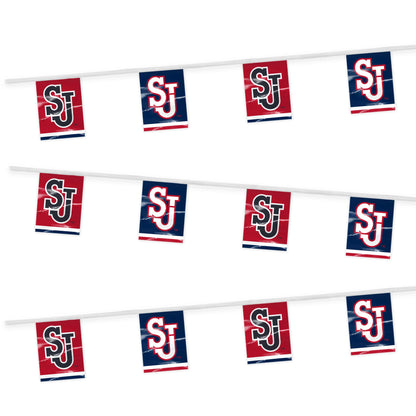 AGAS St. John’s University Rectangle Pennant String 9 x 12 inch – 30 ft Pennants SJ Logo Design – Official NCAA Red Storm Decor – Party Decoration with 18 Pieces