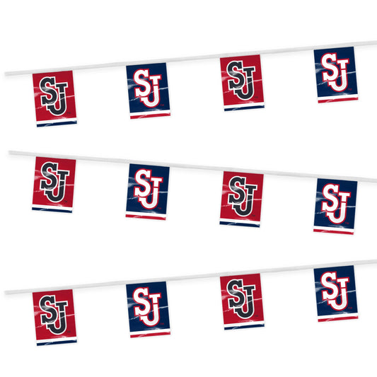 AGAS St. John’s University Rectangle Pennant String 9 x 12 inch – 30 ft Pennants SJ Logo Design – Official NCAA Red Storm Decor – Party Decoration with 18 Pieces
