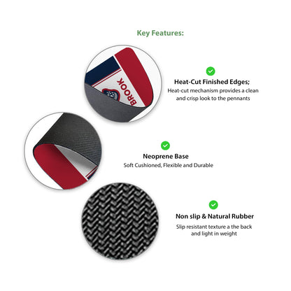 AGAS Stony Brook University Mouse Pad 8 x 7 inch – Single Sided Printed Neoprene Stony Brook Seawolves Design – Official NCAA SBU Product – Mouse Pad with Non Slip Rubber Base and Heat Cut Edges