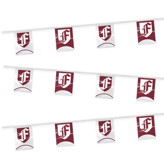 AGAS Fordham University Rectangle Pennant Banner String 9 x 12 inch – 30 ft Flags Fordham Rams Banner – Single Sided Printed 9 Mil Poly – Official NCAA Product – Fordham University Party Banner with 18 Pennants