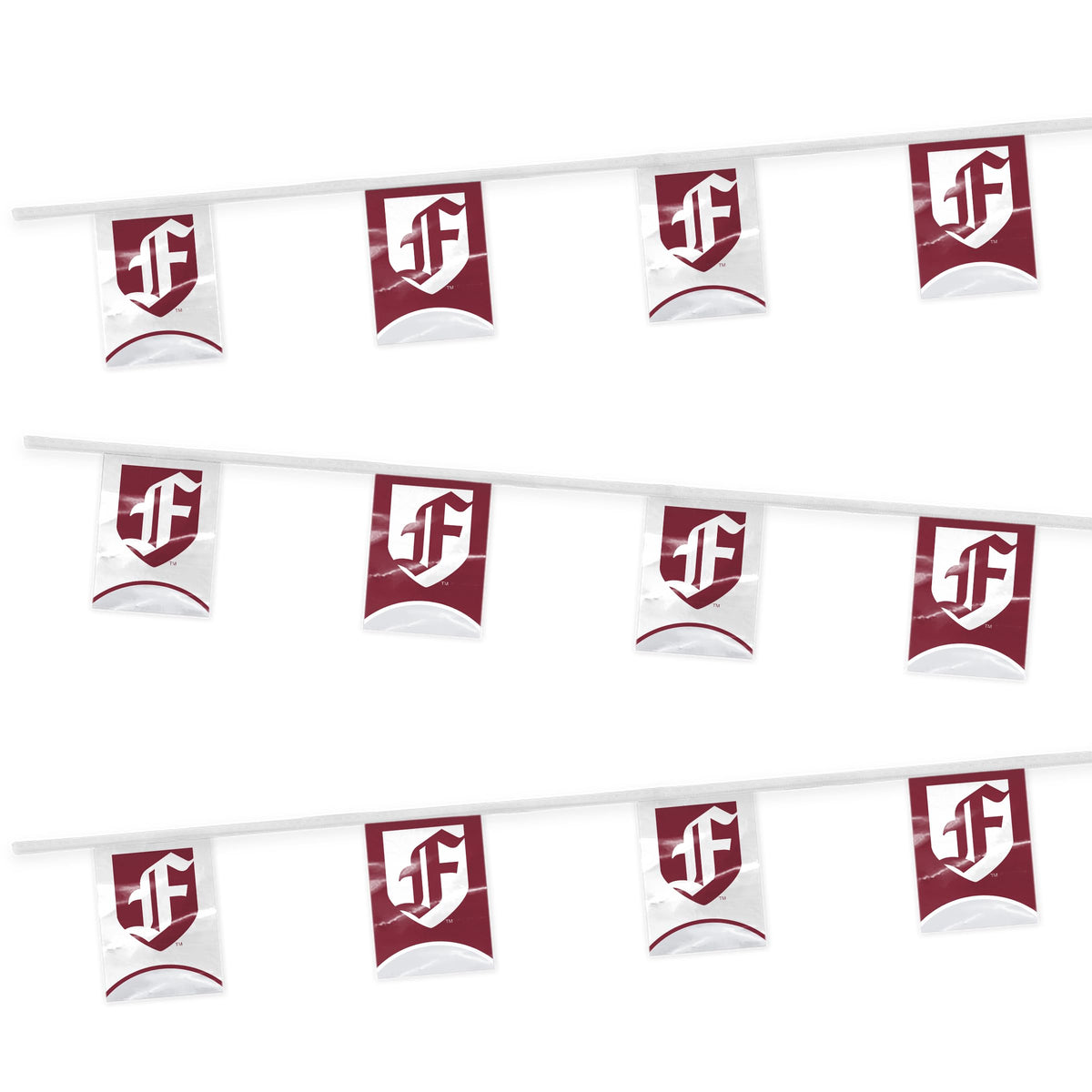 AGAS Fordham University Rectangle Pennant Banner String 9 x 12 inch – 30 ft Flags Fordham Rams Banner – Single Sided Printed 9 Mil Poly – Official NCAA Product – Fordham University Party Banner with 18 Pennants