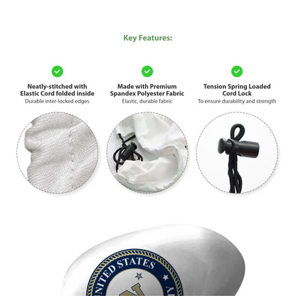 US Naval Academy Car Mirror Covers with N-Star Logo, Large- 4-Way Durable Stretchy Material Spandex Poly, Weather Resistant