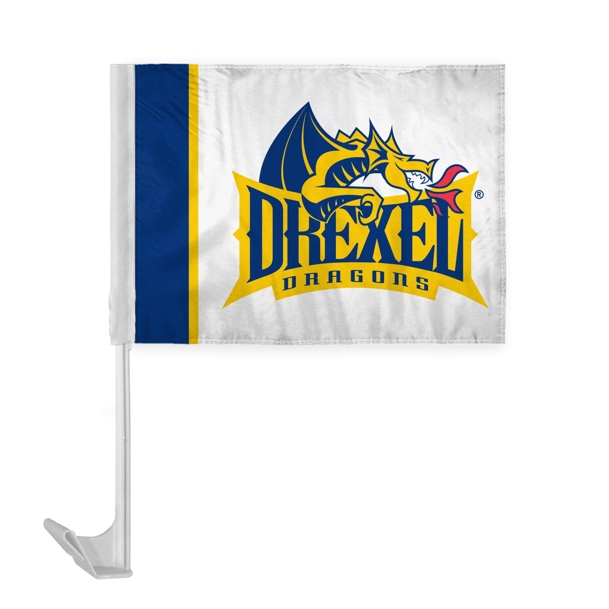 AGAS Drexel DU University Logo Flag for Car 12x16 Inch, Licensed Dragons Car Window Flag - 17" Flex Pole, Single Reverse Printed Polyester