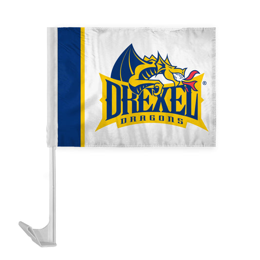 AGAS Drexel DU University Logo Flag for Car 12x16 Inch, Licensed Dragons Car Window Flag - 17" Flex Pole, Single Reverse Printed Polyester