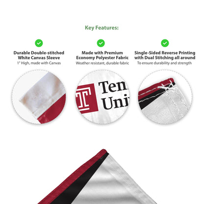 AGAS Temple University 12x16in Economy Car Flags