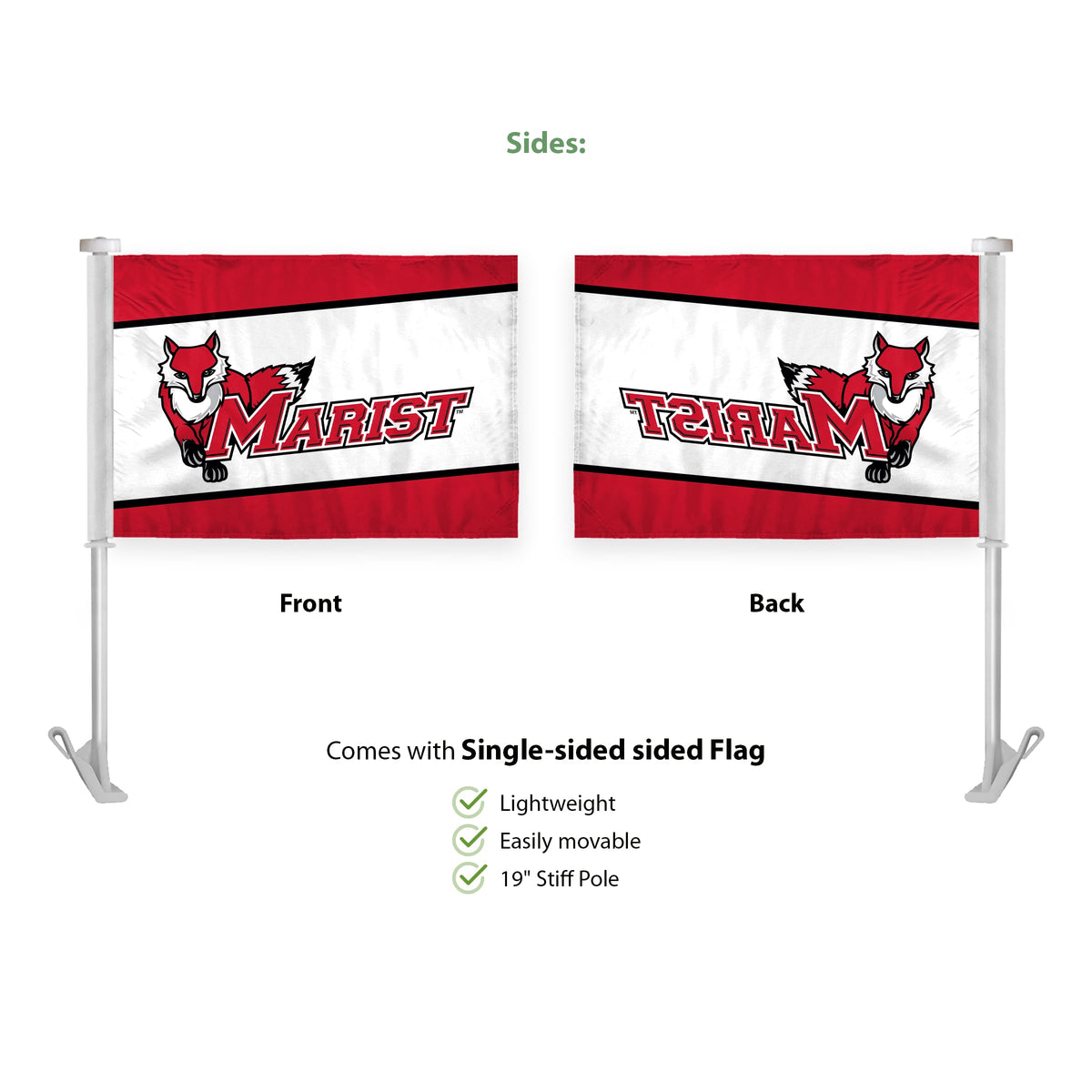 Marist University Premium Car Flag 10.5 x 15 inch