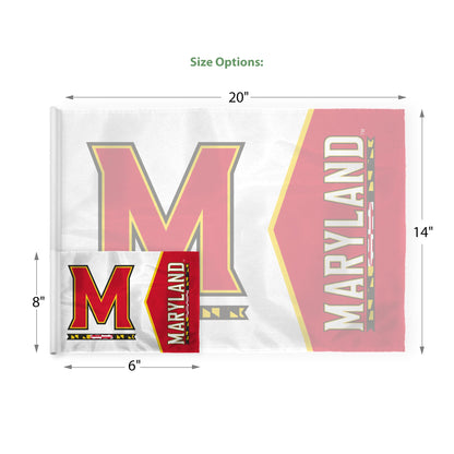 AGAS Maryland UMD University Terrapins Golf Flags with Tube Insert 6"x8", Mini Putting Green Flags for Yard, 200D Nylon, Canvas Header Stitched Borders