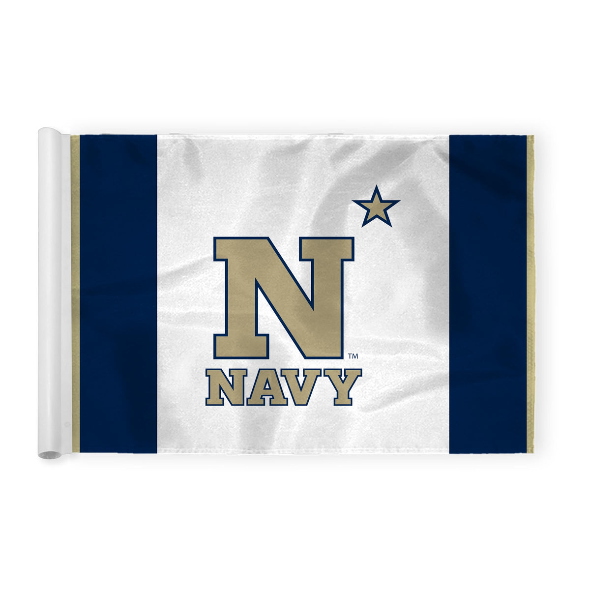 AGAS Navy Midshipmen Bill the Goat Golf Flags with Tube Insert 14x20 inch, Mini Putting Green Flags for Yard, 200D Nylon, Canvas Header Stitched Borders