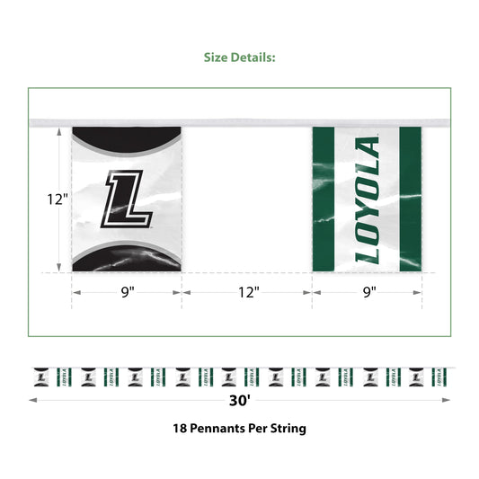 Loyola University Maryland Pennant String 9 x 12 inch