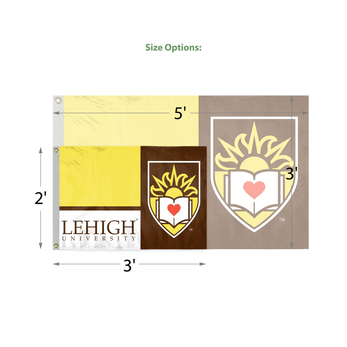 AGAS Lehigh LU University Flag 2x3 ft Durable Polyester with Brass Grommets - Mountain Hawks College Banner NCAA Flags