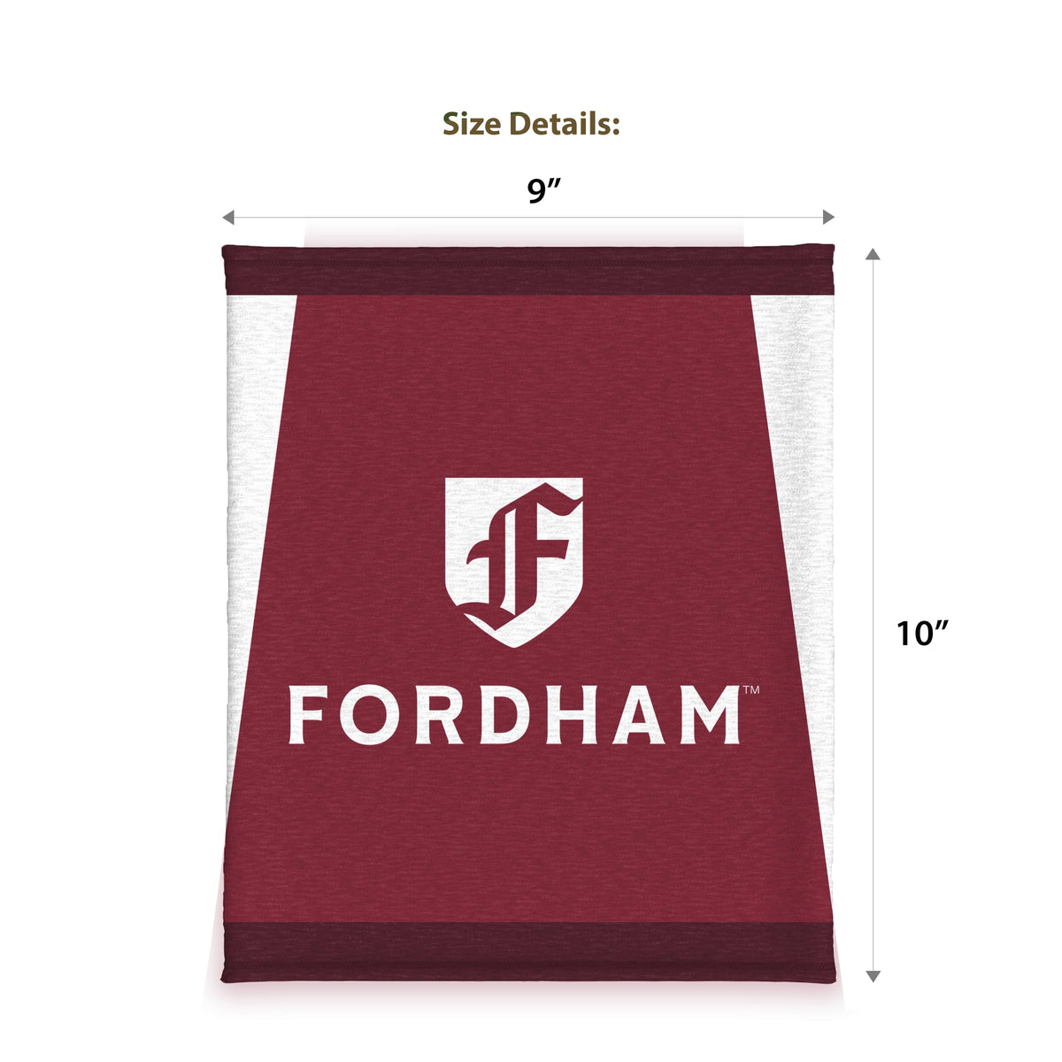 AGAS Fordham University Neck Gaiter 9 x 10 inch – Single Sided Printed Stretch Polyester Fordham Rams Gaiter with F Logo – Official NCAA Product – Fordham University Face Cover