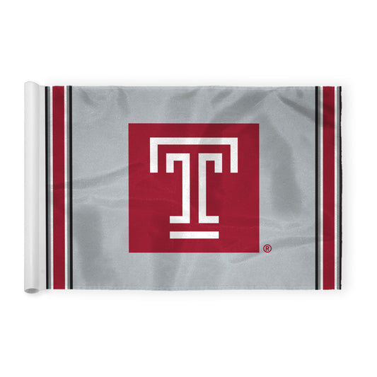 AGAS Temple University T Logo Golf Flag 14 x 20 inch – Single Sided Printed Nylon – Officially Licensed NCAA Product – Temple Owls Golf Flag with Plastic Tube Insert and Reinforced Stitched Edges