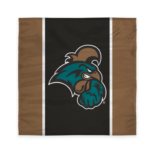 AGAS Coastal Carolina CCU University Tablecover, 48in. Wide x 48in. Long, Polyester, Party Supplies, Chanticleers Tablecloth for Graduation, Football Tailgating, and Birthday Party Decorations