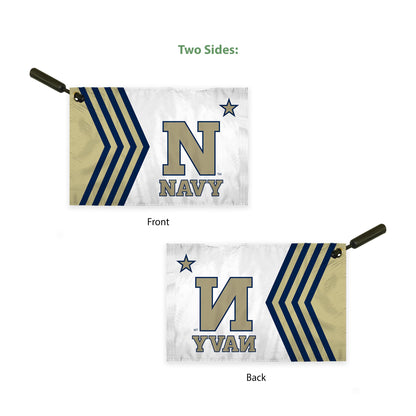 AGAS Navy Midshipmen Swirler Flag 12x18 Inch, USNA Merchandise, Single-Reverse Polyester, Built-in Plastic Handle Bar
