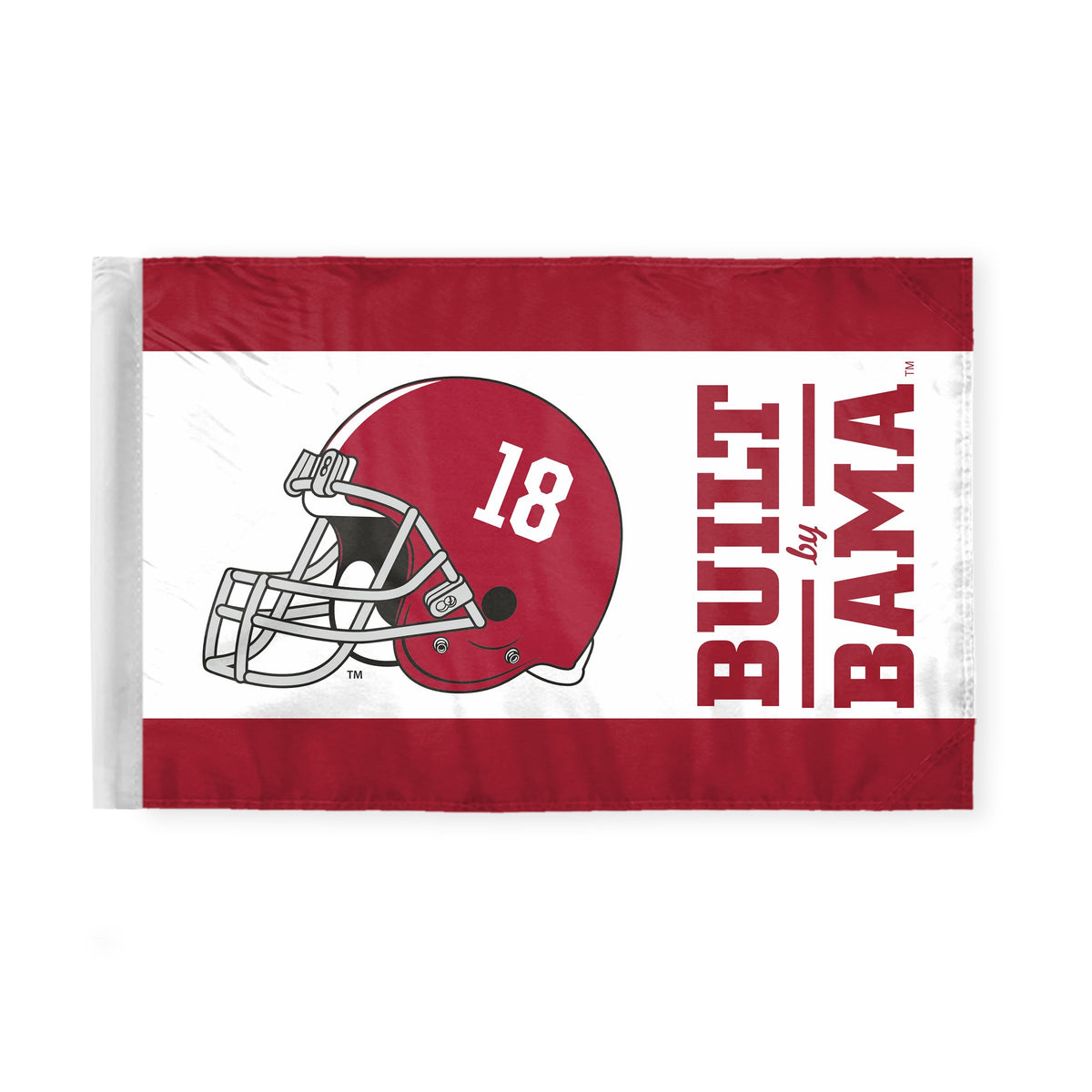 AGAS Alabama University Crimson Tide Built by Bama Motorcycle Flag 6"x9" Polyester – 3/8" Pole Sleeve – Official NCAA Licensed – Flag Only