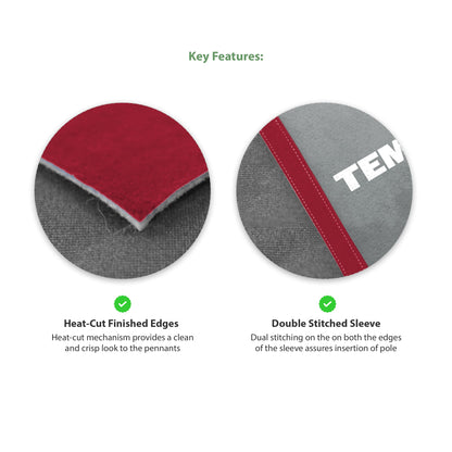 AGAS Temple University Owls Text and Owl Logo Felt Pennant 12 x 30 inch – Single Sided Printed Acrylic Stiff Felt – Officially Licensed NCAA Product – Temple Owls Wall Pennant with 1 inch Header and Heat Cut Edges Individually Bagged